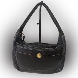 Coach Black Hobo Bag with Gold Detail